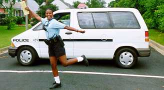 Police officer celebrating the 4th